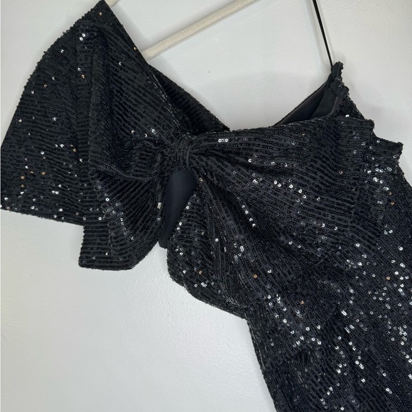 Anthropologie Let Me Be One-Shoulder Mini Dress SEQUINED - Picture 6 of 8